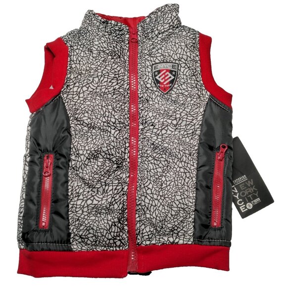 Vintage 1990s ENYCE Puffer Vest Baby Size 18 M Retro Full Zip Jacket Streetwear - Picture 1 of 16